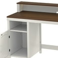 thumbnail image 6 of Uforic Office Computer Desk with LED Lights & Storage Shelves, Gaming Desk with Drawer & Door, White, 6 of 8