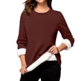 thumbnail image 5 of Antinious Women Plus Size Sweatshirt Fall Winter Pullover Warm Trendy Long Sleeve Crewneck Maxi Cut Fleece Lined Solid, 5 of 5