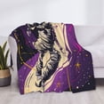 thumbnail image 3 of Fotbe Astronaut Floating purple Space Manta de Franela con Estampado, Manta Ultrasuave para Cama, Sofá, Auto, Hipoalergénica y Antibolitas-40"x30", 3 of 6