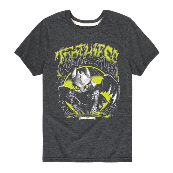 How to Train Your Dragon - Toothless Metal - Youth Boys Short Sleeve Graphic T-Shirt