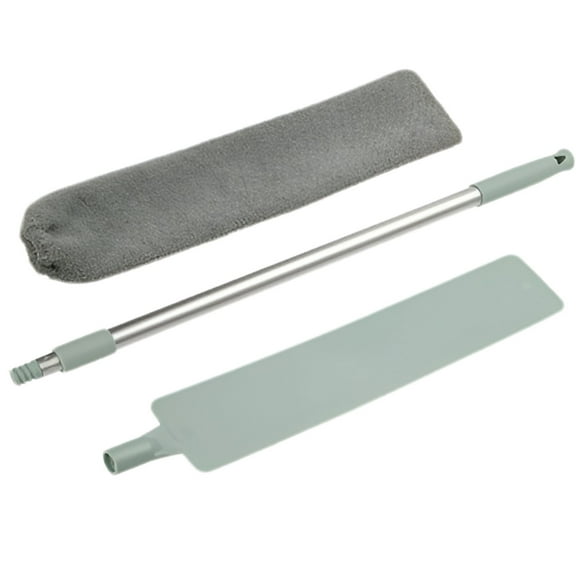 Retractable Gap Dust Cleaner Under Appliance Microfiber Duster Dust Brush with Extension Pole (36 to 49 inches) Cleaning Duster for Bed High Ceilings Furniture Bottom Household Gap Duster Gray