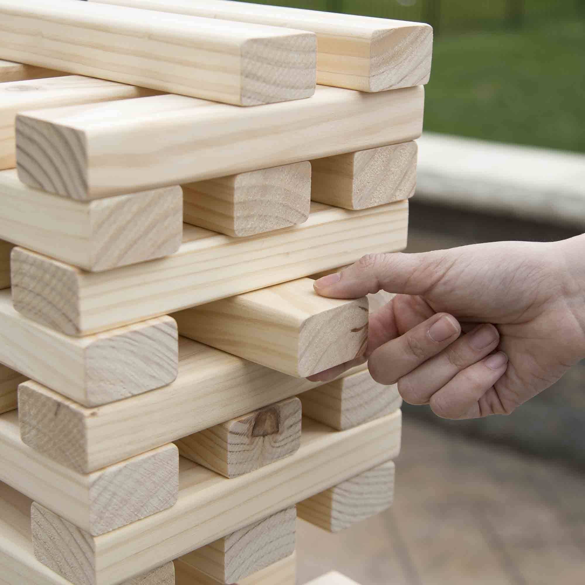 Nontraditional Giant Wooden Blocks Tower Stacking Game, Outdoor