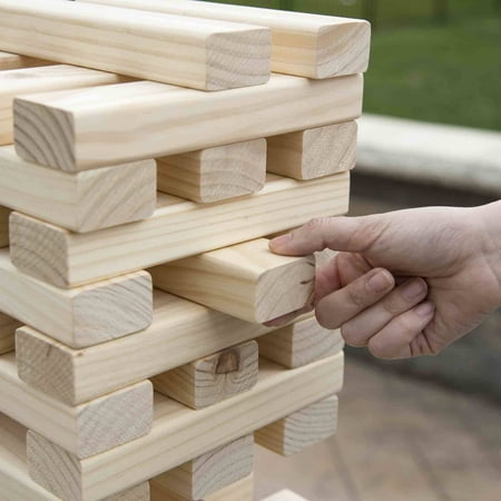 Tower Stacking Giant Wooden Blocks - Nontraditional Outdoor Game for Adults and Family by Hey! Play!