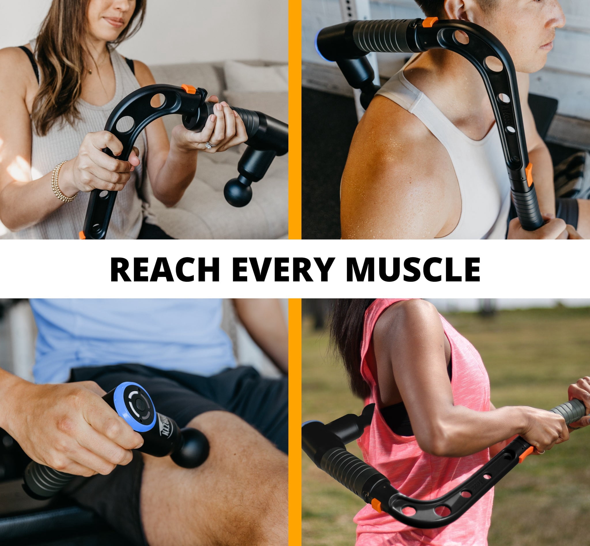 Brazyn TALON Massage System - Full-Body Electric Percussion Massage Gun / Massage Cane System for Neck and Back Pain Relief