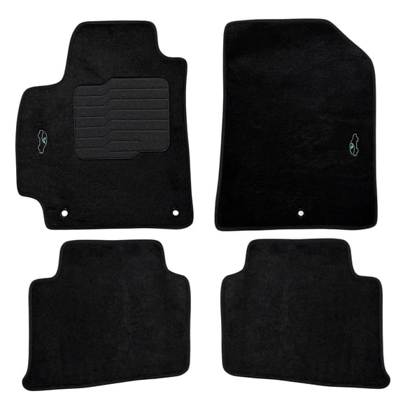 Carpet Floor Mats for 2021 to 2026 Kia Seltos, Front and Rear Set Black ecoMats