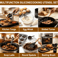 thumbnail image 2 of Axidou Silicone Cooking Utensils Set - 12 Pcs Silicone Kitchen Utensils for Non-Stick Cookware, 446°F Heat Resistant, BPA Free Kitchen Gadgets Tools with Holder, Dishwasher Safe (Black), 2 of 8