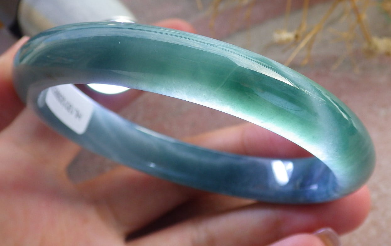 Icy Green Natural A JADE Jadeite Bangle Bracelet 60 mm 683511 TN