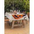 thumbnail image 2 of Outdoor Tablecloth with Umbrella Hole and Zipper, Halloween Rectangle Table Cloth 54x80 Inch Waterproof Tablecloth, Skeleton Pumpkin Trick Or Treat Bat Skull Picnic Table Cover for Patio Camping, 2 of 7