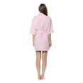 thumbnail image 4 of Turquaz Linen Waffle Kimono Blush Short Robe Square Pattern, 4 of 5