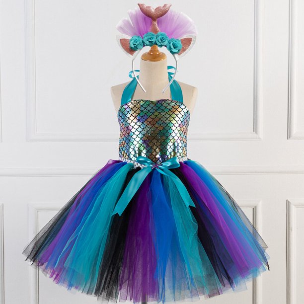 Niñas Sirenita Ariel princesa vestido carnaval Cosplay disfraz niños cumpleaños fiesta ropa zhangmengya unisex