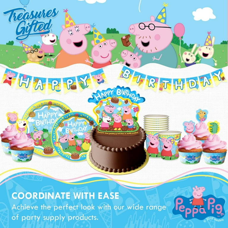Peppa Pig Confetti Party Napkins 16-Pack | 6.5 Inch Luncheon Napkins For Kids Birthday Parties & Events