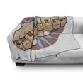thumbnail image 3 of Thug Life Soft Flannel Fleece Throw Blanket, Vintage Pop Art Punching Fists Comic Book Illustration Gangster Tattoo Message, Cozy Plush for Indoor and Outdoor Use, 50" x 70", Multicolor, by Ambesonne, 3 of 6