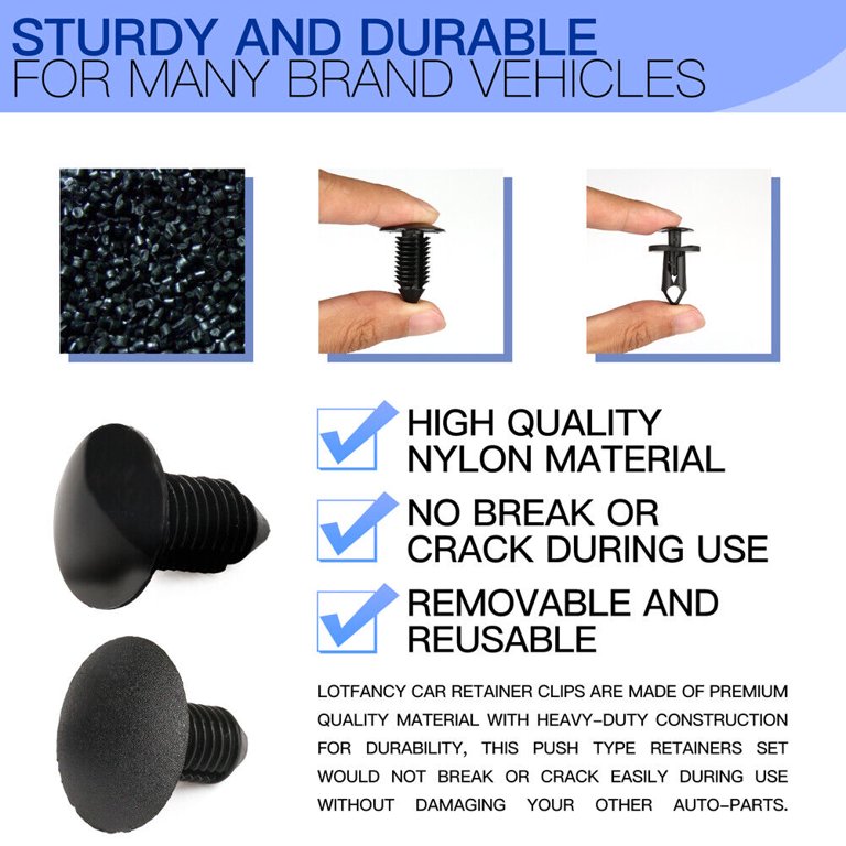 A-Premium 130 PCS Car Retainer Clips Kit - Compatible With Honda Civic 2007-2015, 13 Sizes, Includes Removal Tool