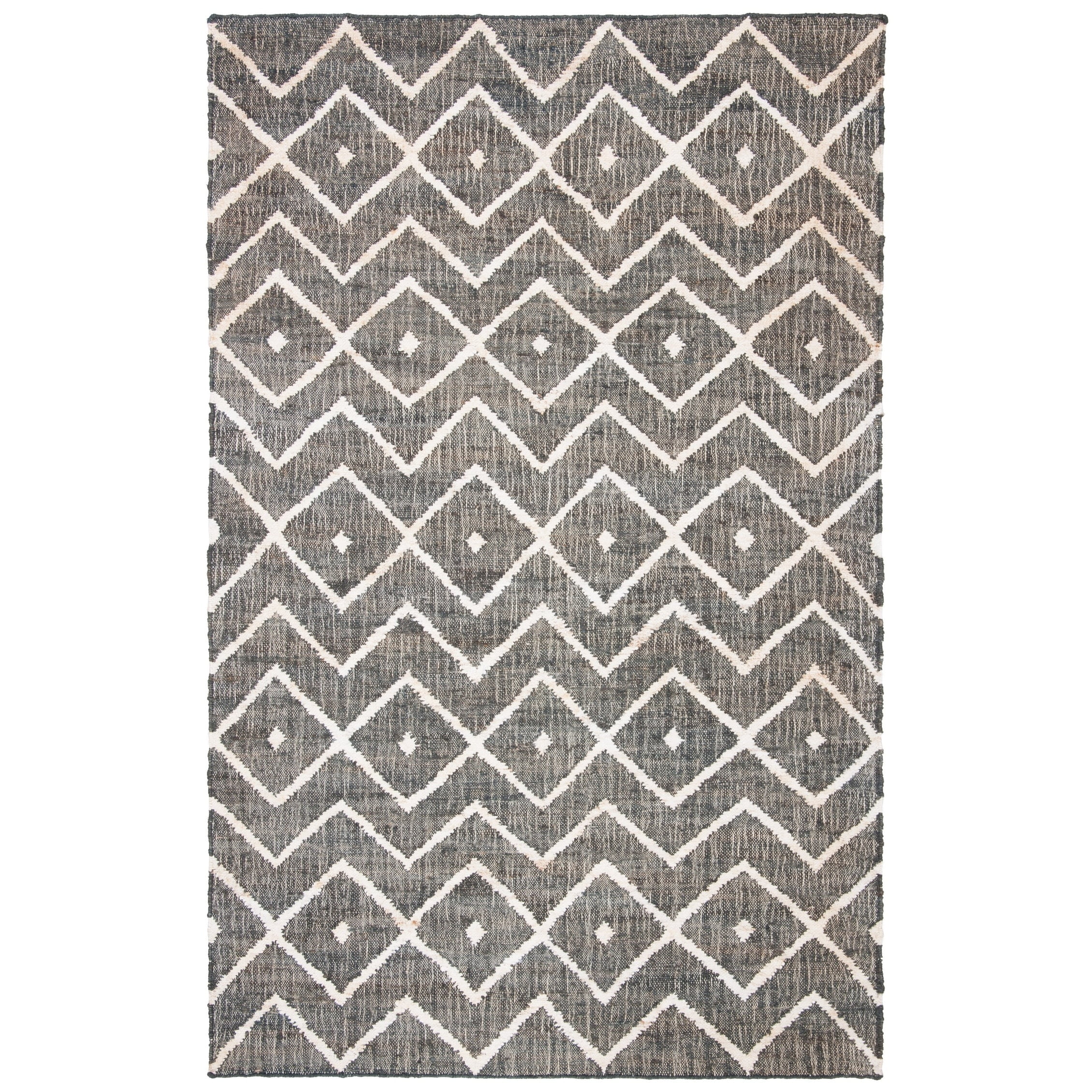 SAFAVIEH Kilim Wesley Geometric Area Rug, Charcoal/Natural, 5' x 8'