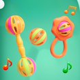 thumbnail image 1 of Juguetes de piscina, juguetes para bebés, juguetes para niños pequeños, sonajero de mano, pelota sonajero, educación temprana, agarre y música, sonajero de plástico de dos cabezas, para saltarse la cl, 1 of 8
