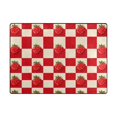 thumbnail image 2 of Area Rug Indoor 80"x58"in Non-Slip Wear Resistant Floor Mats Soft Large Carpets for Living Room Bedroom Home Decor Strawberries Checkered Tablecloth, 2 of 7
