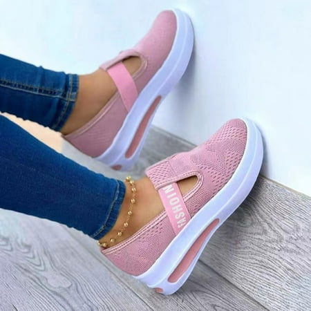 

HOMBOM Female Women s Ladies Shoes Casual Daily Buckle Closed Toe Platform Sneakers
