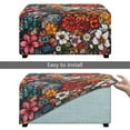 thumbnail image 5 of Xixirimido Retro Boho Mandala Hibiscus Floral Pattern Ottoman Slipcover Form-Fit Stretch Footstool Cover for Leather/Fabric Ottomans, Non-Slip Bottom & Living Room/Bedroom Use, Large, 5 of 7