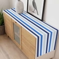 thumbnail image 4 of Sky Blue Stripe Table Runner - 90 Inch Long, Kitchen Dining Table Runner Dresser Scarves, Geometric Farmhouse Vertical Striped Farmhouse Decor for Coffee Tables Wedding Party Banquet, 4 of 8