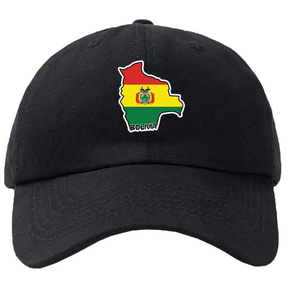 Bolivia Map Flag Baseball Cap Hat Hook & Loop Closure - Personalize it!