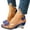 Blue, variant on Women's Clear Slingback Wedge Sandals Rhinestone Flower Peep Toe Casual Walking Heels Shoes
