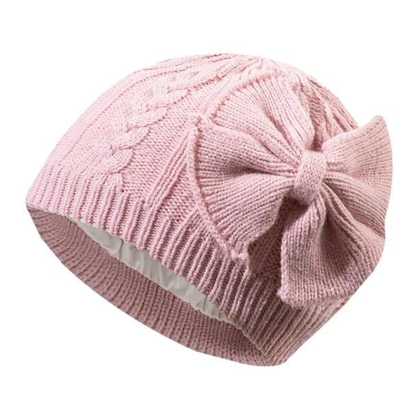 Gorro de punto cálido de invierno para niñas, gorro infantil con forro de algodón