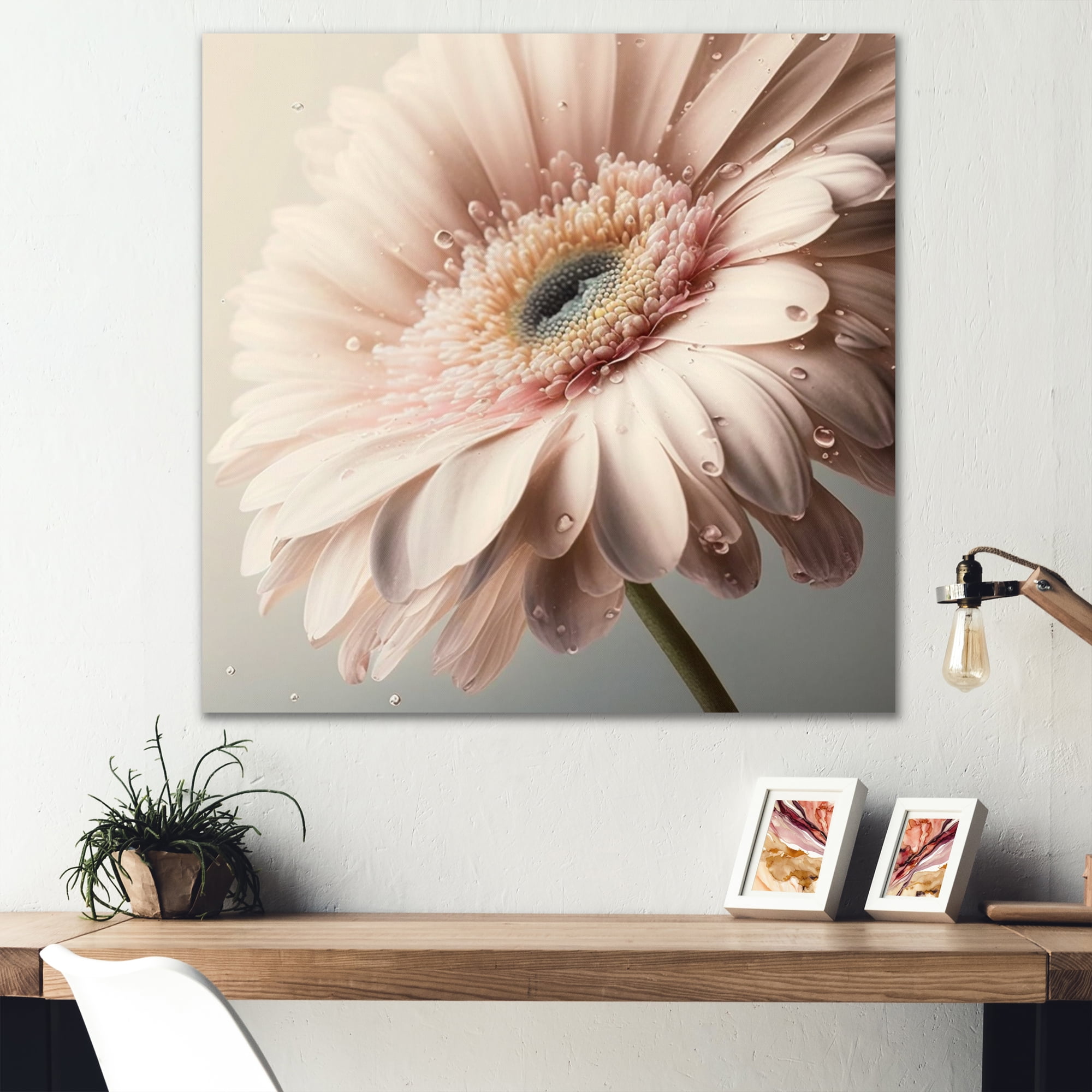Designart Pink Gerbera Flowers I Canvas Wall Art