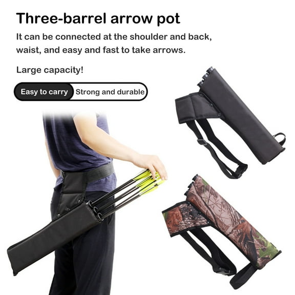 Opvise Oxford Cloth Quiver Adjustable Archery Bag Durable Three-tube Design Arrow Holder Sports Accessories