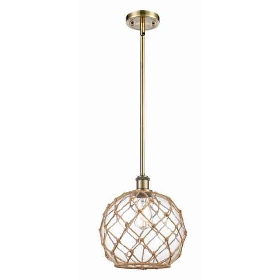 Innovations Lighting - Farmhouse Rope - 1 Light Stem Hung Mini Pendant In
