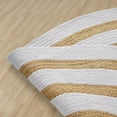 thumbnail image 3 of Indian Handwoven Braided Natural Jute with White Cotton Round Rug, Bedroom, Entryways, Dining Room, Hallways, Kids' Rooms, Size - (7' Round), 3 of 3