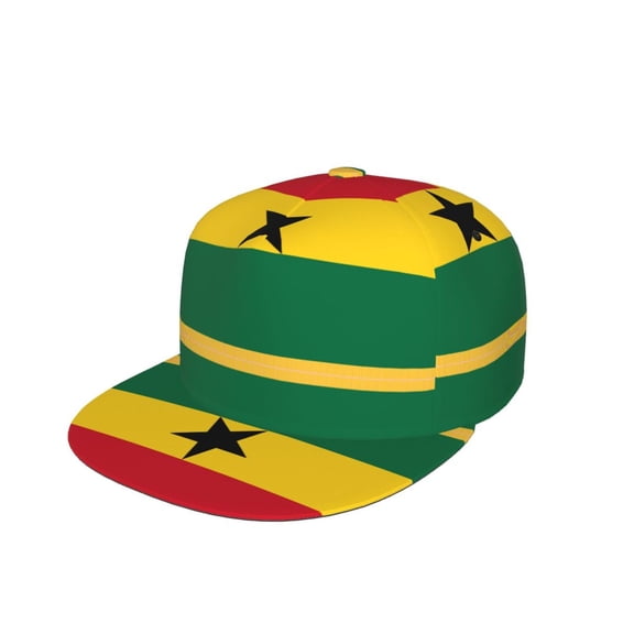 Ghanaians-Flag Flat Brim Trucker Cap Adjustable Snapback Hat For Men Women