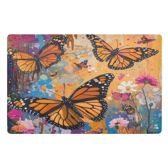 BZSMCE Floor Mats 32x20in Monarch Butterflies Creativity Doormats