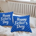 thumbnail image 7 of Waterproof Throw Pillow Covers Set of 2, 26x26 Inch Happy Father's Day Decorative Pillowcases Outdoor Pillow Slip Cushion Covers Set for Couch Tent Blue Checkered Plaid, 7 of 7