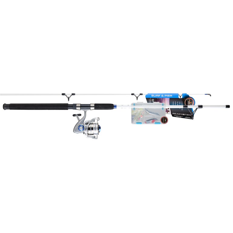 South Bend R2F Surf/Pier Saltwater Fishing Spinning Rod & Reel Combo w/  Tackle Kit, 7' 