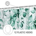 thumbnail image 4 of Long Shower Curtain 72 x 78, Teal Floral Shower Curtain for Bathroom, Watercolor Plant Eucalyptus Leaves Fabric Shower Curtain Set with Hooks, 4 of 6