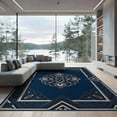 thumbnail image 2 of ODIKA 8'x10' Washable Area Rug Navy Large Geometric Balanced Lines Abstract Composition Pile for Living Room, Under Sectional, Family , Durable, Non-Slip, 2 of 7