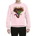 thumbnail image 2 of Wild Bobby, Keep It Wild Colorful Elephant Face Animal Lover Unisex Crewneck Graphic Sweatshirt, Light Pink, Small, 2 of 3