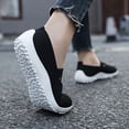 thumbnail image 3 of DLWKIPV Breathable Knit Slip-On Shoes for Women - Lightweight Comfort Flats for Daily WalkinAg & Work(BL+WH,10), 3 of 6