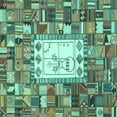 thumbnail image 1 of Ahgly Company Machine Washable Indoor Square Oriental Turquoise Blue Traditional Area Rugs, 3' Square, 1 of 4