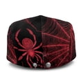 thumbnail image 3 of FUIALDOLG Red Spider Web Print Retro Flat Cap, Comfort Light Polyester Newsboy Hat for Travel Driving Outings, 3 of 4