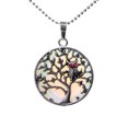 thumbnail image 1 of Colliers et Pendentifs Ancien Arbre Creux de Vie de Couleur Argent Rond Femmes Hommes, 1 of 6