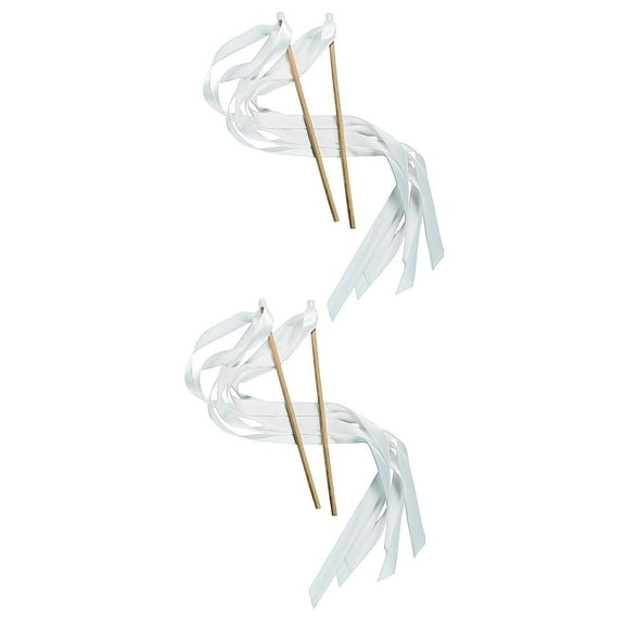 Bulk 48 Pieces White 24" Ribbon Wands