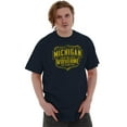 thumbnail image 4 of Michigan Distressed Emblem MI Pride Plus Size Crewneck Graphic Tee Shirt Brisco Brands 2X, 4 of 5
