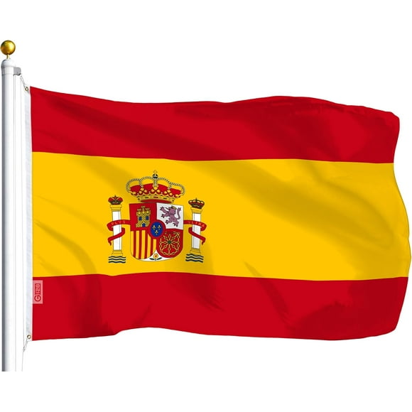 shiyou-Spain Spanish Flag | 3x5 Ft | LiteWeave Series Printed 100D Polyester | Country Flag, Vibrant Colors, Brass Grommets