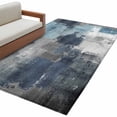 thumbnail image 2 of Blue Grey Abstract Washable Area Rugs 3'x5', Modern Graffiti Low Pile Throw Living Room Rug Non-Slip Sturdy Edge Binding Carpet for Indoor Entryway Bedside Kitchen, 2 of 9
