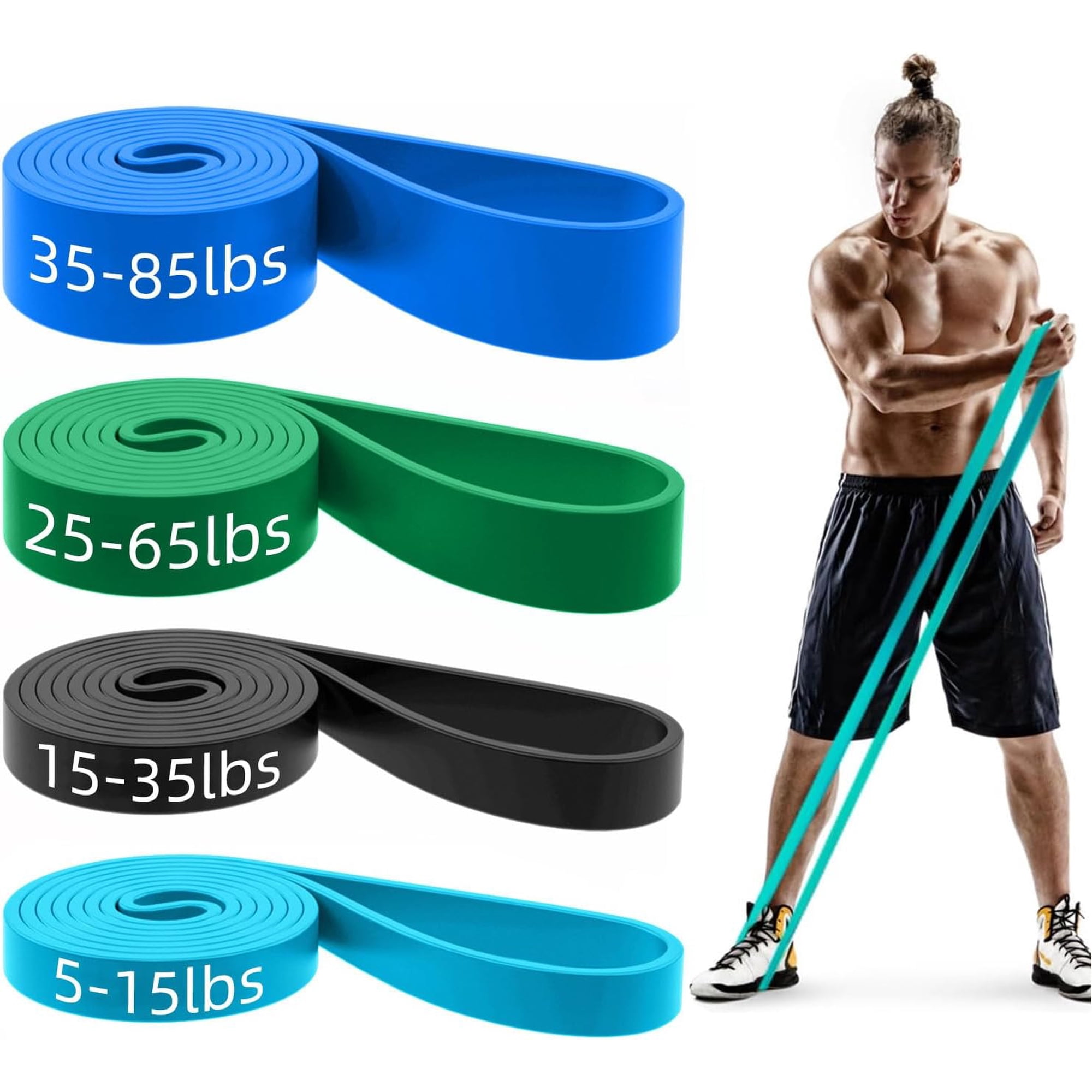 Pull Up Bands, Resistance Bands Set, Exercise Workout Bands for Men & Women, Ideal for Body Stretching, Physical Therapy and Muscle Training