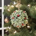 thumbnail image 6 of FROSTED BOXWOOD With Red Berries 5" Kissing Ball Christmas Ornament by Regency, 6 of 6