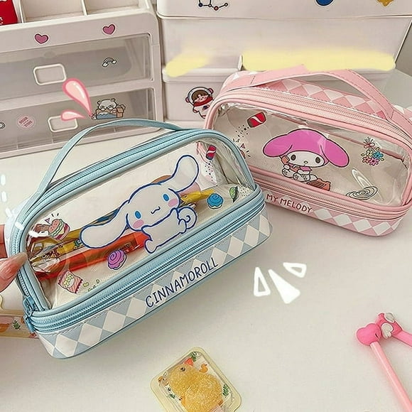 Original Sanrio Hello Kitty Pencil Bags Case Kuromi My Melody Cinnamoroll Cartoon Stationery Box Kids School Supplies Korean Best Gifts For Children Kids Friend Fans Birthday gift