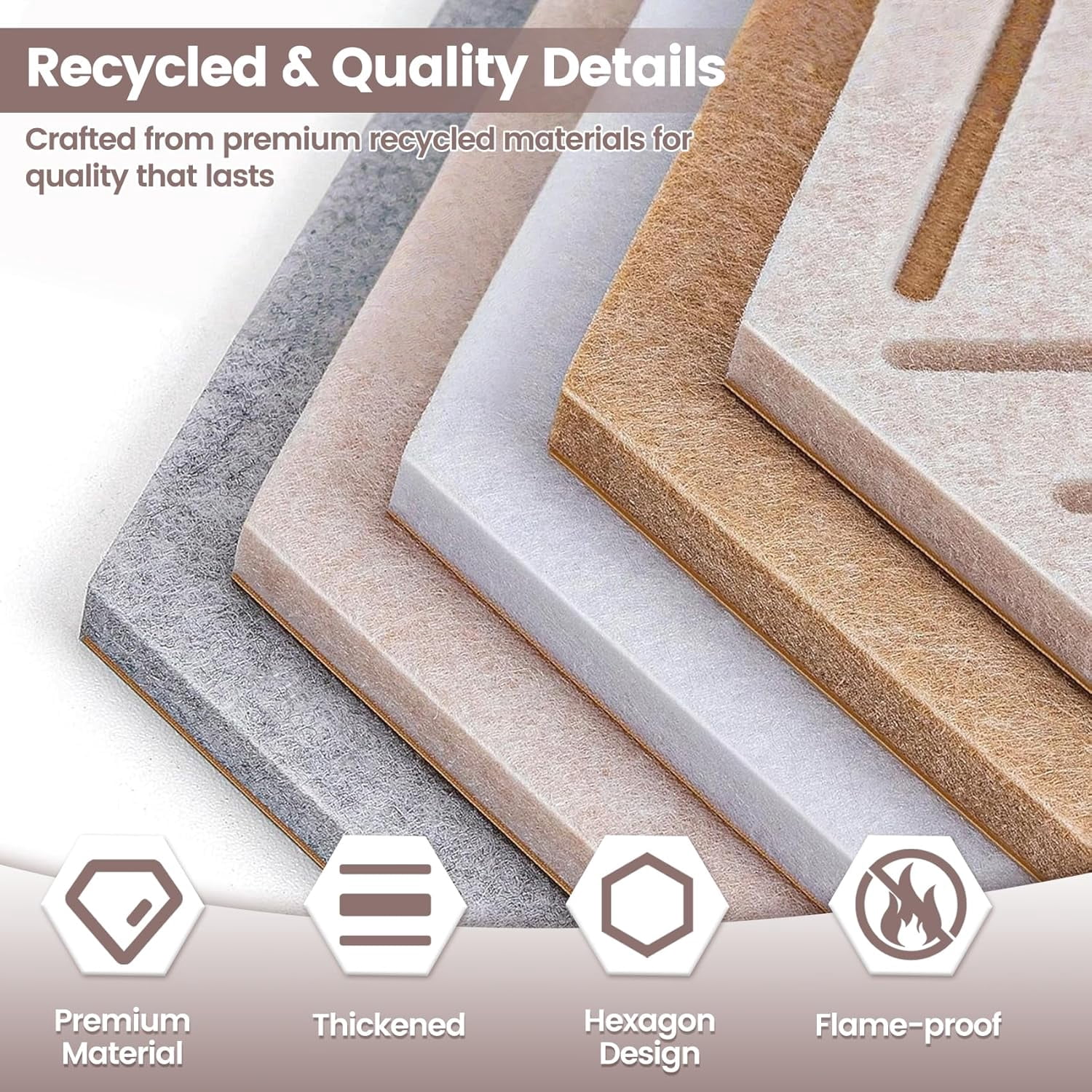 12'' Large Hexagon Cork Board Tiles – 10 Pack Adhesive Frameless Bulletin Board for Office & Home Wall Decor, Vision Board with 35 Push Pins, Decorative Pin Board for Photos & DIY$$Office