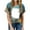 Multicolor, variant on Hvot&aat Women's Fashion Bleached Sublimation Blanks Shirts V Neck Short Sleeve Pullover Casual Beach Blouses